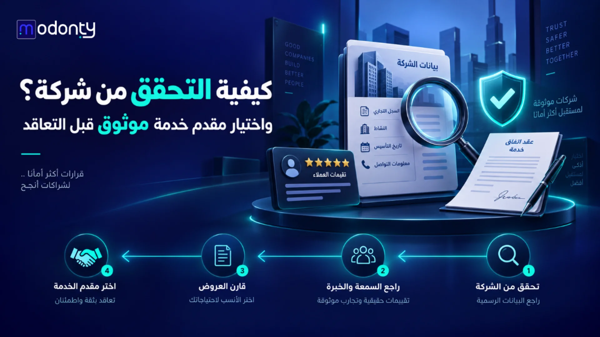 كيفية التحقق من شركة واختيار مقدم خدمة موثوق قبل التعاقد؟