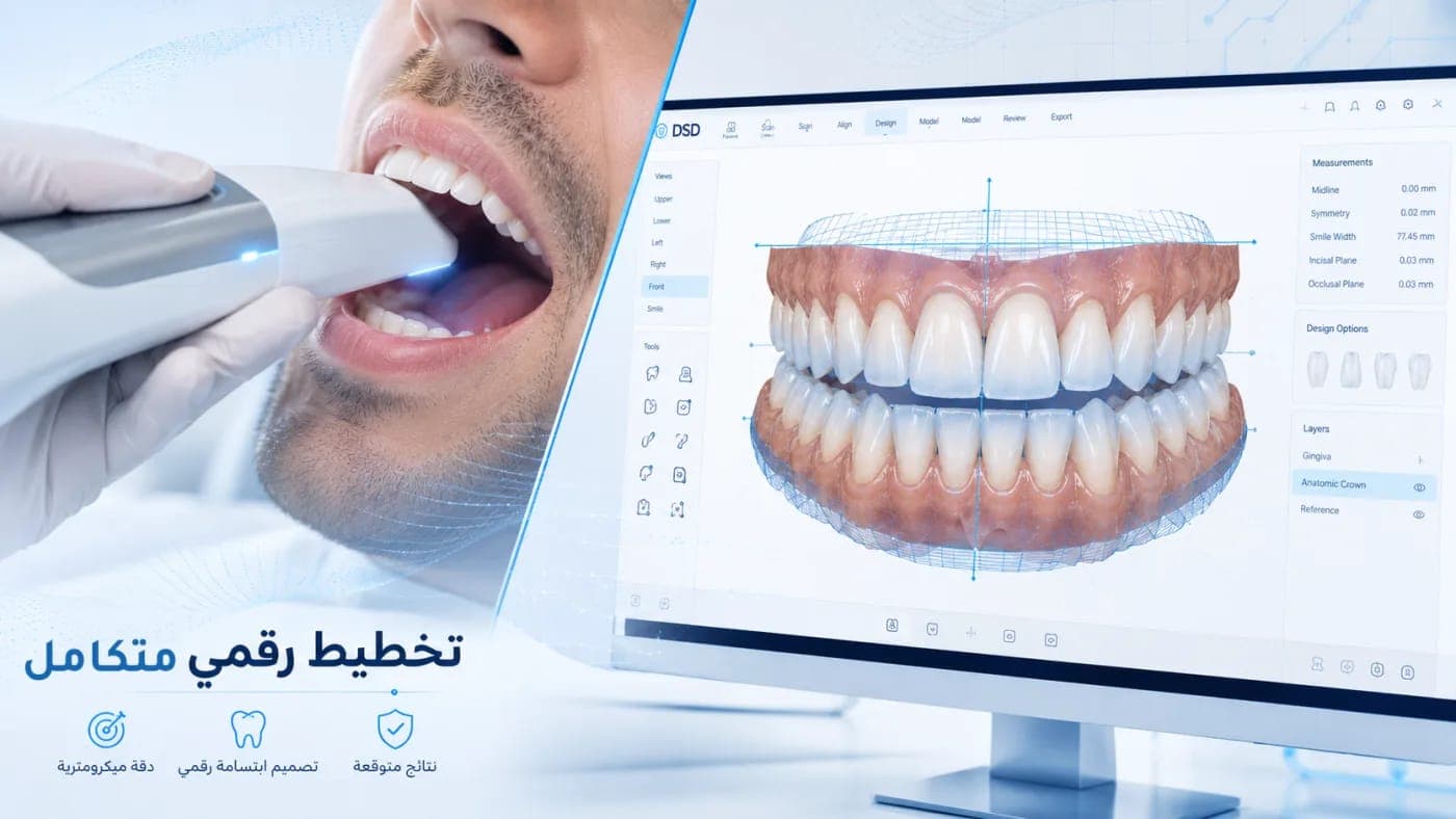 تقنية ابتسامة هوليود 3D تتيح تصميم ابتسامتك رقميًا بدقة عالية، مع معاينة النتائج المتوقعة قبل بدء العلاج.